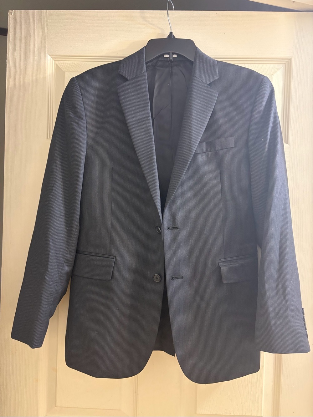 Calvin Klein Dark Navy Pinstripe Suit Jacket